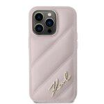 Coque Karl Lagerfeld Diagonal Quilted Script pour iPhone 14 Pro Max - Pink – Image 3