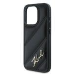 Coque Karl Lagerfeld Diagonal Quilted Script pour iPhone 15 Pro - Black – Image 2
