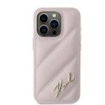 Coque Karl Lagerfeld Diagonal Quilted Script pour iPhone 15 Pro - Pink – Image 3
