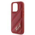 Coque Karl Lagerfeld Diagonal Quilted Script pour iPhone 15 Pro - Red – Image 2