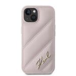 Coque Karl Lagerfeld Diagonal Quilted Script pour iPhone 15 Plus - Pink – Image 3