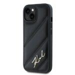 Coque Karl Lagerfeld Diagonal Quilted Script pour iPhone 15 - Black – Image 4