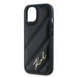 Coque Karl Lagerfeld Diagonal Quilted Script pour iPhone 15 - Black – Image 2