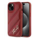 Coque Karl Lagerfeld Diagonal Quilted Script pour iPhone 15 - Red