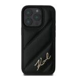 Coque Karl Lagerfeld Diagonal Quilted Script pour iPhone 16 Pro - Black – Image 3