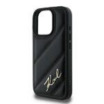 Coque Karl Lagerfeld Diagonal Quilted Script pour iPhone 16 Pro - Black – Image 2