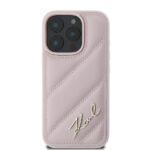Coque Karl Lagerfeld Diagonal Quilted Script pour iPhone 16 Pro - Pink – Image 3