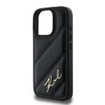 Coque Karl Lagerfeld Diagonal Quilted Script pour iPhone 16 Pro Max - Black – Image 2