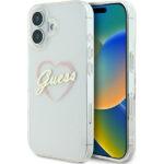 Coque Guess Hardcase IML Heart pour iPhone 16 Plus - Clear