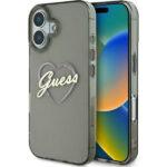 Coque Guess Hardcase IML Heart pour iPhone 16 - Black