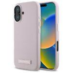 Coque Karl Lagerfeld Leather MagSafe pour iPhone 16 - Pink FW Metal Plate