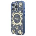 Coque Guess IML Peony On 4G Background MagSafe pour iPhone 16 Pro - Blue – Image 5