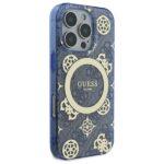 Coque Guess IML Peony On 4G Background MagSafe pour iPhone 16 Pro - Blue – Image 3