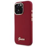 Coque Guess Silicone Script Metal Logo pour iPhone 16 Pro - Red – Image 6