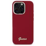 Coque Guess Silicone Script Metal Logo pour iPhone 16 Pro - Red – Image 3