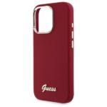 Coque Guess Silicone Script Metal Logo pour iPhone 16 Pro - Red – Image 5