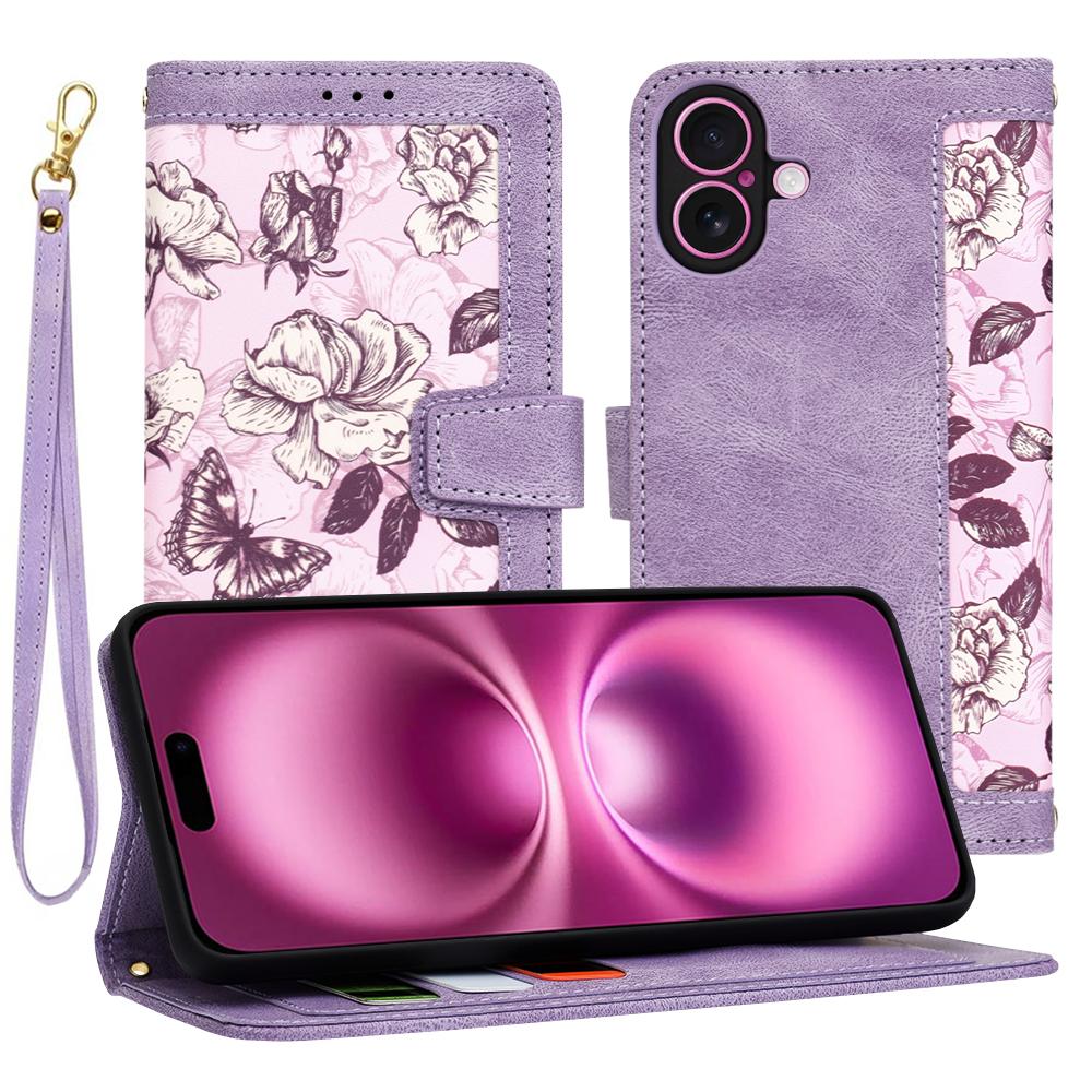 1669051 Étui portefeuille Techsuit FlipCraft pour iPhone 16 Plus - Mysterious Purple – Image 1