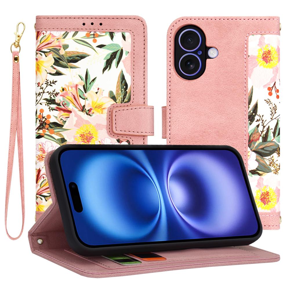 1669195 Étui portefeuille Techsuit FlipCraft pour iPhone 16 - Sweetheart Pink – Image 1