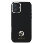 Coque Guess Silicone Logo Strass 4G pour iPhone 16 - Black – Image 3