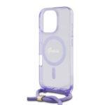 Coque Guess IML Crossbody Cord Script MagSafe avec cordon pour iPhone 16 Pro - Purple – Image 3