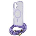 Coque Guess IML Crossbody Cord Script MagSafe avec cordon pour iPhone 16 - Purple – Image 4