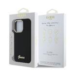 Coque Guess Silicone Script Metal Logo & Frame pour iPhone 16 Pro - Black – Image 6