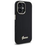 Coque Guess Silicone Script Metal Logo & Frame pour iPhone 16 Plus - Black – Image 4