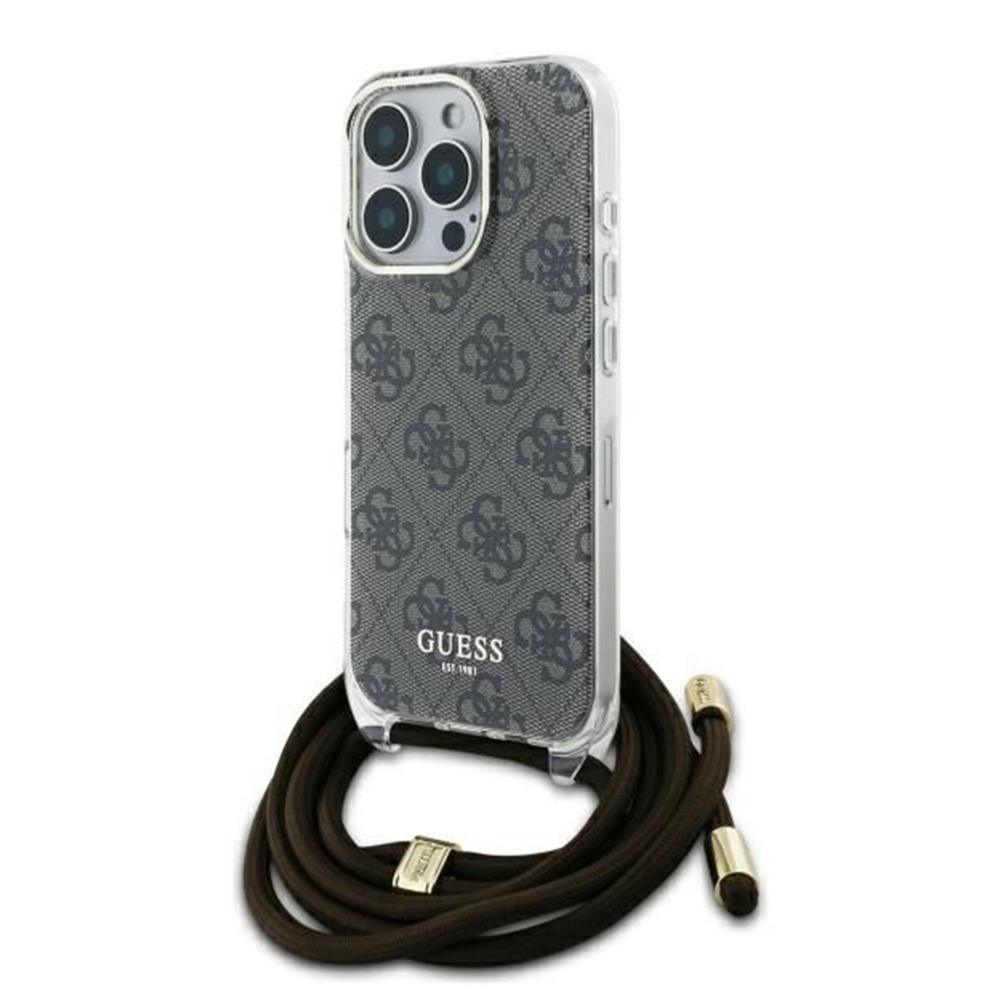 1709101 Coque Guess Crossbody Cord 4G Print avec cordon pour iPhone 16 Pro - Brown – Image 1
