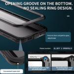 Coque intégrale étanche ShellBox Waterproof IP68 pour Samsung Galaxy A16 4G / A16 5G - Black – Image 6