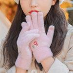 Gants pour écran tactile Techsuit (ST0011) en fourrure de vison, taille 21 cm   - Pink – Image 5