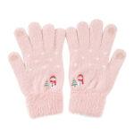 Gants pour écran tactile Techsuit (ST0011) en fourrure de vison, taille 21 cm   - Pink