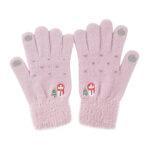 Gants pour écran tactile Techsuit (ST0011) en fourrure de vison, taille 21 cm   - Purple