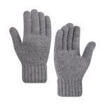 Gants pour écran tactile Techsuit (ST0015) en laine d'alpaga, taille 21 cm   - Light Gray