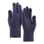 Gants pour écran tactile Techsuit (ST0012) en laine d'alpaga, taille 22 cm   - Navy Blue
