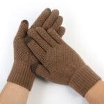 Gants pour écran tactile Techsuit (ST0013) en acrylique, taille 22 cm   - Coffee – Image 5