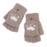 Gants pour écran tactile Techsuit (ST0017) en fourrure de vison, taille 17 cm   - Khaki