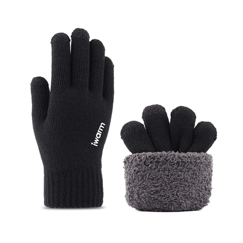 1777729 Gants pour écran tactile iWarm (ST0018) en laine de qualité supérieure, taille 21 cm - Black – Image 1