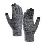 Gants pour écran tactile iWarm (ST0018) en laine de qualité supérieure, taille 21 cm   - Black / Grey