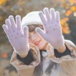 Gants pour écran tactile Techsuit (ST0011) en fourrure de vison, taille 21 cm   - Purple – Image 6