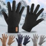 Gants pour écran tactile iWarm (ST0016) en laine d'alpaga, taille 22 cm   - Black – Image 4