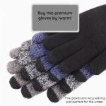 Gants pour écran tactile iWarm (ST0018) en laine de qualité supérieure, taille 21 cm   - Grey – Image 2