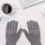 Gants pour écran tactile Techsuit (ST0015) en laine d'alpaga, taille 21 cm   - Navy Blue – Image 2