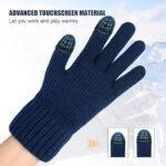 Gants pour écran tactile Techsuit (ST0012) en laine d'alpaga, taille 22 cm   - Black – Image 4