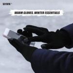 Gants pour écran tactile Techsuit (ST0012) en laine d'alpaga, taille 22 cm   - Dark Grey – Image 3