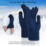 Gants pour écran tactile Techsuit (ST0012) en laine d'alpaga, taille 22 cm   - Dark Grey – Image 5