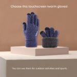 Gants pour écran tactile iWarm (ST0018) en laine de qualité supérieure, taille 21 cm   - Black – Image 5