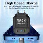 Chargeur secteur Techsuit (CHPD174) GaN, USB QC3.0, Type-C PD35W   - Black – Image 6