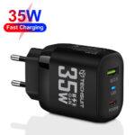 Chargeur secteur Techsuit (CHPD174) GaN, USB QC3.0, Type-C PD35W   - Black