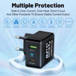 Chargeur mural Techsuit Tiny Series (CHPD173) GaN, USB, Type-C, Charge rapide, PD35W   - Black – Image 4