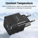 Chargeur mural Techsuit Tiny Series (CHPD216) GaN, USB QC3.0, Type-C PD25W   - Black – Image 2